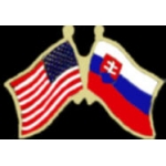 SLOVAKIA FLAG AND USA CROSSED FLAG PIN FRIENDSHIP FLAG PINS