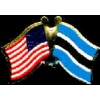 BOTSWANA FLAG AND USA CROSSED FLAG PIN FRIENDSHIP FLAG PINS