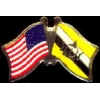 BRUNEI FLAG AND USA CROSSED FLAG PIN FRIENDSHIP FLAG PINS