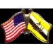 BRUNEI FLAG AND USA CROSSED FLAG PIN FRIENDSHIP FLAG PINS