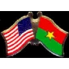 BURKINA FASO FLAG AND USA CROSSED FLAG PIN FRIENDSHIP FLAG PINS