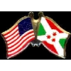 BURUNDI FLAG AND USA CROSSED FLAG PIN FRIENDSHIP FLAG PINS