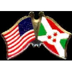 BURUNDI FLAG AND USA CROSSED FLAG PIN FRIENDSHIP FLAG PINS