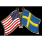 SWEDEN FLAG AND USA CROSSED FLAG PIN FRIENDSHIP FLAG PINS