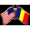 CHAD FLAG AND USA CROSSED FLAG PIN FRIENDSHIP FLAG PINS