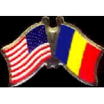 CHAD FLAG AND USA CROSSED FLAG PIN FRIENDSHIP FLAG PINS