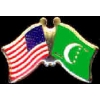 COMOROS FLAG USA CROSSED OLD STYLE FLAGS PIN