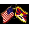 TIBET FLAG AND USA CROSSED FLAG PIN FRIENDSHIP FLAG PINS