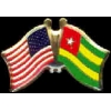 TOGO FLAG AND USA CROSSED FLAG PIN FRIENDSHIP FLAG PINS