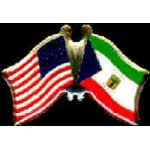 EQUATORIAL GUINEA FLAG AND USA CROSSED FLAG PIN FRIENDSHIP FLAG PINS