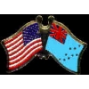 TUVALU FLAG AND USA CROSSED FLAG PIN FRIENDSHIP FLAG PINS