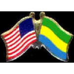GABON FLAG AND USA CROSSED FLAG PIN FRIENDSHIP FLAG PINS