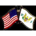 VIRGIN ISLANDS FLAG AND USA CROSSED FLAG PIN FRIENDSHIP FLAG PINS