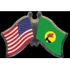 ZAIRE FLAG AND USA CROSSED FLAG PIN FRIENDSHIP FLAG PINS
