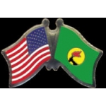 ZAIRE FLAG AND USA CROSSED FLAG PIN FRIENDSHIP FLAG PINS
