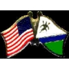 LESOTHO FLAG AND USA CROSSED FLAG PIN FRIENDSHIP FLAG PINS