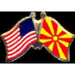 MACEDONIA FLAG AND USA CROSSED FLAG PIN FRIENDSHIP FLAG PINS