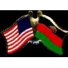 MALAWI FLAG AND USA CROSSED FLAG PIN FRIENDSHIP FLAG PINS