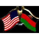 MALAWI FLAG AND USA CROSSED FLAG PIN FRIENDSHIP FLAG PINS