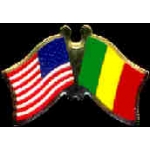 MALI FLAG AND USA CROSSED FLAG PIN FRIENDSHIP FLAG PINS