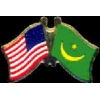 MAURITANIA FLAG AND USA CROSSED FLAG PIN FRIENDSHIP FLAG PINS