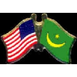 MAURITANIA FLAG AND USA CROSSED FLAG PIN FRIENDSHIP FLAG PINS