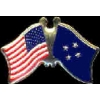 MICRONESIA FLAG AND USA CROSSED FLAG PIN FRIENDSHIP FLAG PINS