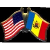 MOLDOVA FLAG AND USA CROSSED FLAG PIN FRIENDSHIP FLAG PINS