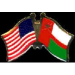 OMAN FLAG AND USA CROSSED FLAG PIN FRIENDSHIP FLAG PINS