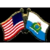 SAN MARINO FLAG AND USA CROSSED FLAG PIN FRIENDSHIP FLAG PINS