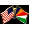 SEYCHELLES FLAG AND USA CROSSED FLAG PIN FRIENDSHIP FLAG PINS