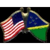 SOLOMON ISLANDS FLAG AND USA CROSSED FLAG PIN FRIENDSHIP FLAG PINS