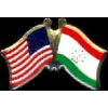 TAJIKISTAN FLAG AND USA CROSSED FLAG PIN FRIENDSHIP FLAG PINS
