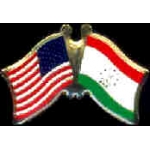 TAJIKISTAN FLAG AND USA CROSSED FLAG PIN FRIENDSHIP FLAG PINS