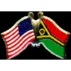 VANUATU FLAG AND USA CROSSED FLAG PIN FRIENDSHIP FLAG PINS