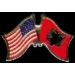 ALBANIA FLAG AND USA CROSSED FLAG PIN FRIENDSHIP FLAG PINS
