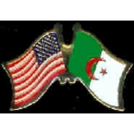ALGERIA FLAG AND USA CROSSED FLAG PIN FRIENDSHIP FLAG PINS