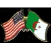 ALGERIA FLAG AND USA CROSSED FLAG PIN FRIENDSHIP FLAG PINS