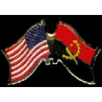 ANGOLA FLAG AND USA CROSSED FLAG PIN FRIENDSHIP FLAG PINS