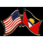 ANTIGUA BARBUDA FLAG AND USA CROSSED FLAG PIN FRIENDSHIP FLAG PINS