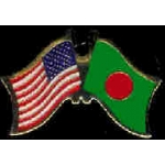 BANGLADESH FLAG AND USA CROSSED FLAG PIN FRIENDSHIP FLAG PINS