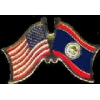 BELIZE FLAG AND USA CROSSED FLAG PIN FRIENDSHIP FLAG PINS