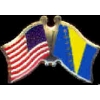 BOSNIA HERZEGOVINA AND USA CROSSED FLAG PIN FRIENDSHIP FLAG PINS