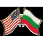 BULGARIA AND USA CROSSED FLAG PIN FRIENDSHIP FLAG PINS