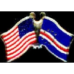 CAPE VERDE AND USA CROSSED FLAG PIN FRIENDSHIP FLAG PINS NEW