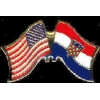 CROATIA FLAG AND USA CROSSED FLAG PIN FRIENDSHIP FLAG PINS