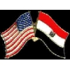 EGYPT AND USA CROSSED FLAG PIN FRIENDSHIP FLAG PINS