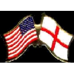 ENGLAND ST GEORGES CROSSED AND USA CROSSED FLAG PIN FRIENDSHIP FLAG PINS