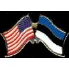 ESTONIA AND USA CROSSED FLAG PIN FRIENDSHIP FLAG PINS