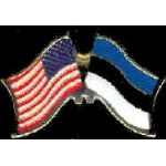 ESTONIA AND USA CROSSED FLAG PIN FRIENDSHIP FLAG PINS